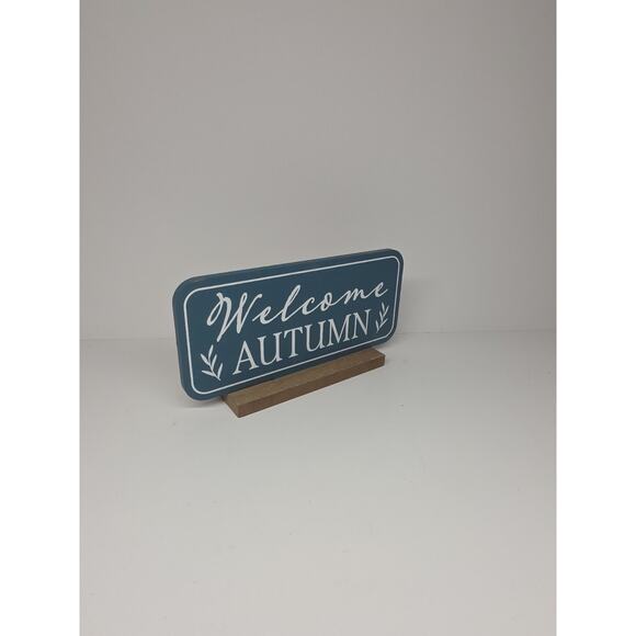 Welcome Autumn Wooden Sign Tabletop Decor Fall Autumn Farmhouse - Picture 2 of 3